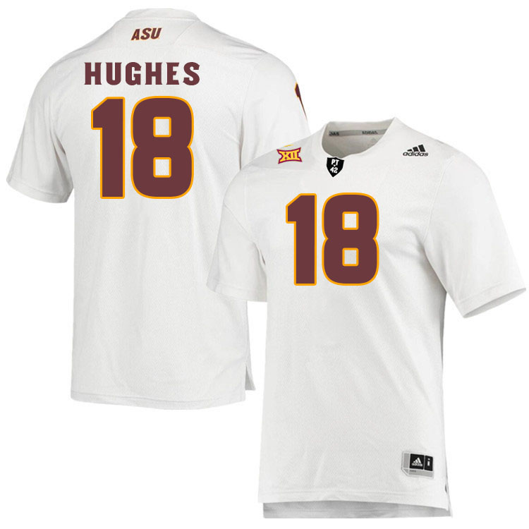 #18 Martell Hughes Arizona State Sun Devils College Football Jerseys Stitched-White